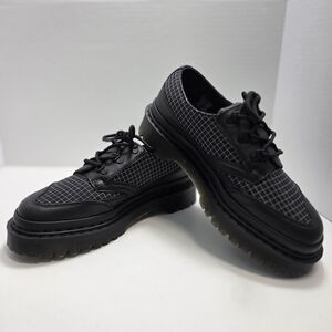 Dr. Martens 1461 Leather Derby Black Grid Pattern Oxfords Womens Size 10